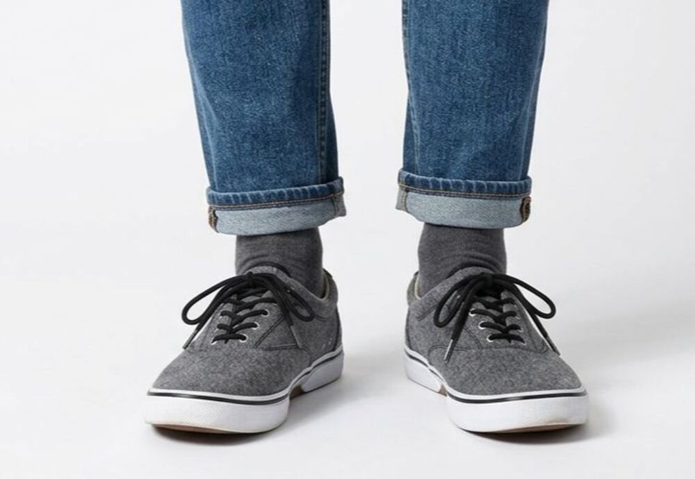 Sperry Halyard CVO Men's Size 13 Gray Wool Textile Boat Shoes Sneakers Low Top